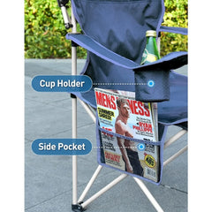 Beach Chair with Canopy Shade, Canopy Beach Chair for Adults with Cup Holder, Side Pocket for Camp