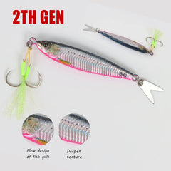TOLU 2024 NEW 3D Printed Fast Sinking Metal Jig Lure 20g 30g 40g 60g 80g Saltwater Shore Casting Fishing Lure Vertical Metal Jig