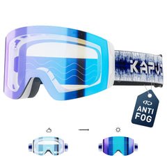 KAPVOE Men Photochromic Ski Goggles OTG Snowboard Glasses Women Anti Fog Magnetic Lens UV400 Protection Snow Sports Eyewear