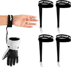 Nylon Ski Glove Leashes with Metal Button Strap Wrist Straps Glove Carrier Sling Clips Gear Winter Snow Sport Skiing Handcuffs