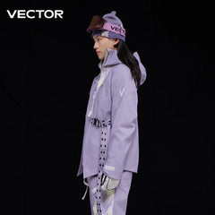 VECTOR Men and Women 3L Partial Cotton Skiing Jacket Windproof and Waterproof Nylon Full Pressure Rubber Outdoor Skiing Clothes