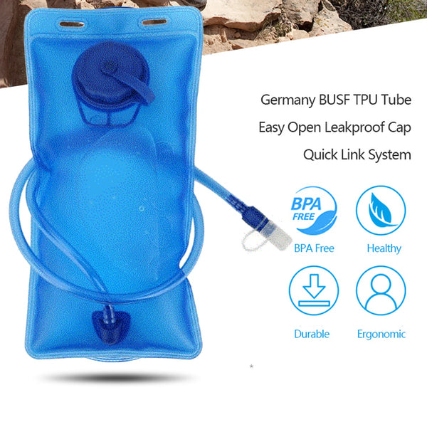 EVA Folding 2L Hydration Water Bladder Water Bag With Drinking Tube  Bladder Leak Proof Outdoor Accessory