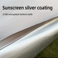 Camping Tarp with 2 Poles, Beach Sun Shade Windproof Design, Larger Sun Shelter UPF50+ Portable Tent Cover & Beach Canopy & Rain