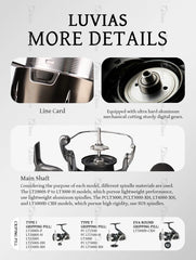 Daiwa Original 2024 New Luvias Spining Fishing Reel Gear Ratio 4.9-6.2:1 9/1 BB Max Drag 5-10KG Mag Sealed Tec Zaion&MQ Body