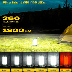 Flashlight 106LED Survival Lantern Portable Power Bank Outdoor Lighting Flashlight Rechargeable Emergency Equipment Lamp