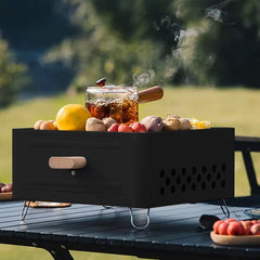 WESTTUNE Outdoor Charcoal Barbecue Grill Non-stick Barbecue Rack Heating Brazier Portable Household Grill Stove for Camping BBQ
