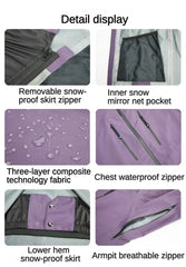 2025 Men's Ski Jackets Outdoor Sports New Women's Snowboard Winter Overcoats Windproof Skiing Snow Hooded Clothes Thermal Adult