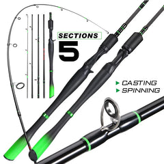 Sougayilang 1.8m 2.1m 2.4m Lure Fishing Rod Carbon Fiber Spinning/Casting Fishing Rod Freshwater Carp Pike Bass Fishing Tackle