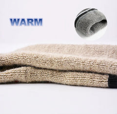 2 Pairs Merino Wool Ski Hiking Socks Men Women Winter Outdoor Sports Mountaineering Thermal Socks Thicken Breathable Size 35-47