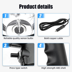 7 inch Flashlight High Power Flashlight Camping Hunting Light Durable Xenon Lamp Waterproof Outdoor Searchlight Work Led Light