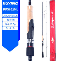 KUYING RAINFOREST 6'3" 6'6" 6'8" 6'10" 7' Fishing Lure Rod Cane Pole Stick Spinning Casting Carbon Regular M ML L Stick Cane