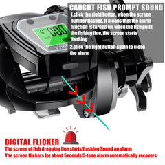 SAMOLLA Large Deep Sea Electronic Fishing Reel Baitcasting Saltwater Waterproof 6.4:1 16KG Drag Catfishing Trolling Metal Base