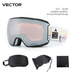 VECTOR Ski Goggles Men Snowboard Glasses Women Winter Outdoor Snow Sunglasses UV400 Double Layers Lens Anti-Fog Skiing Goggles
