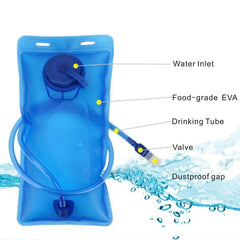 EVA Folding 2L Hydration Water Bladder Water Bag With Drinking Tube  Bladder Leak Proof Outdoor Accessory