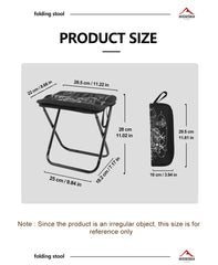 Widesea Camping Stool Foldable Chair Outdoor Fishing Lightweight Zipper Storage Portable Stainless Steel Hiking Travel Furniture