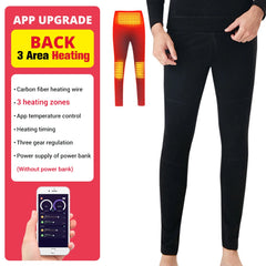 Winter Heated Underwear Set USB Battery Powered Smart Phone APP Control Temperature Motorcycle Jacket Suit Ski Thermal Suit