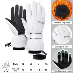 LOOGDEEL Snowmobile Snow Snowboard Thermal Gloves Women Men Waterproof Touchscreen Function Windproof Plush Mittens Ski Gloves