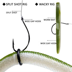 QualyQualy 20pcs Dropshot Hooks #3 #2 #1 #1/0 #2/0 Carbon Steel Barbed Hook For Soft Lures Freshwater Sea Fishing Wacky Hooks