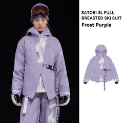 VECTOR Men and Women 3L Partial Cotton Skiing Jacket Windproof and Waterproof Nylon Full Pressure Rubber Outdoor Skiing Clothes