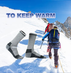 2 Pairs Merino Wool Ski Hiking Socks Men Women Winter Outdoor Sports Mountaineering Thermal Socks Thicken Breathable Size 35-47