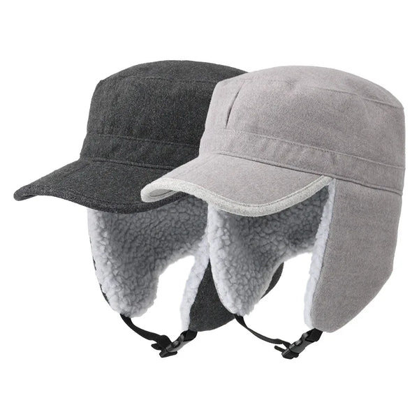 Men's winter trend Lei Feng hat women's new plush thickening warm ear protection outdoor hiking riding ski sports military cap