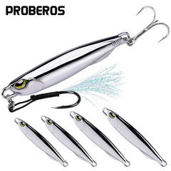 1pc Electroplated Spoon Metal Jigs Fishing Lures with Hooks -10g-80g Ideal for Catching Mackerel, Bass and More
