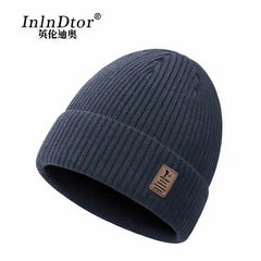 2024 new winter padded warm knitted cap wrapped head cap wool woolen cap men's double thickening set head ski cap