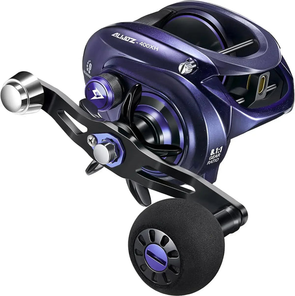 Alijoz 400 Baitcaster Fishing Reel, 38Lbs Max Drag Aluminum Alloy Frame Baitcasting Reel,Available in 6.6:1/8.1:1 Gear Ratio