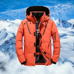 Men's Warm Thermal Ski Down Jackets Windproof  Winter With Hood Snow Coats Jacket Hiking Camping Fishing Windbreaker
