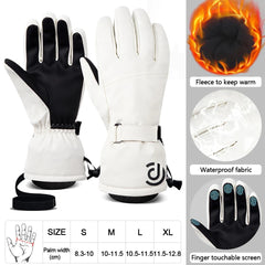 LOOGDEEL Snowmobile Snow Snowboard Thermal Gloves Women Men Waterproof Touchscreen Function Windproof Plush Mittens Ski Gloves