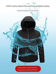 Black Technology Men's and Women's Thickened Windcheater down Cotton-Padded Jacket