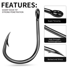 PROBEROS 10Pcs/lot Thick High Carbon Steel Fishhook Lron Hook With Barb Hook for Haihu River Fishing Gear Accessories Wholesale