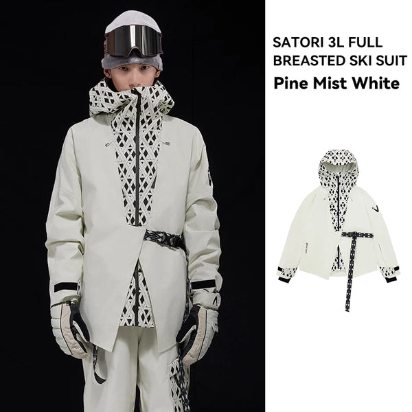 VECTOR Men and Women 3L Partial Cotton Skiing Jacket Windproof and Waterproof Nylon Full Pressure Rubber Outdoor Skiing Clothes