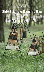 Naturehike Camping Accessories Picnic Canvas Storage Bag 156g/272g Triangle Layered Multi Pocket Rack Side Hanging Bag Travel