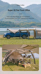 Naturehike Tent CLOUD BOAT 4 Rods Camping Tent 20㎡ Lobby 150D Windproof Rainproof Tunnel Tent With Camp Outdoor Family Tent