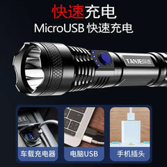 High Strong Power Led Flashlights Tactical Torch with Display Light USB Charging Camping Fishing Emergency Zoom Lantern