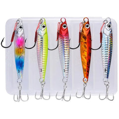 5pcs Metal Jig Fishing Lure Weights 10g-40g Trolling Hard Bait Bass Fishing Bait Tackle Trout Jigging Lure Jigs Saltwater Lures