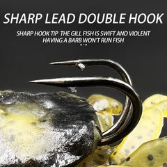 2 PCS 3D Simulation Rubber Crab Soft Fishing Lures with Double Hook Sea Fishing Bait Trap Sinking Swimming Tackle Accessories