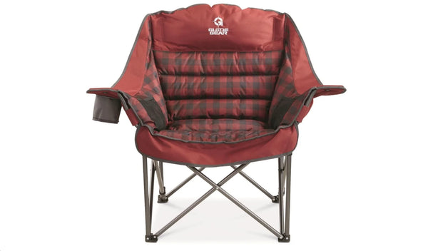 Guide Gear Oversized Extra Large Padded Camping Chair, Portable, Folding, Large Camp Lounge Chairs for Outdoor, Adults, Men and