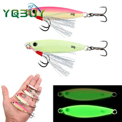 Luminous Fishing 7g/10g/15g/20g/30g Jigging Hook Spinner Bait Laser Metal Jig Spoon Fishing Lure
