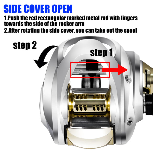 SAMOLLA All Aluminum Alloy Shell And Base Baitcasting Reel Large Deep Sea Fishing Reel Saltwater Waterproof 6.4:1 16KG Drag