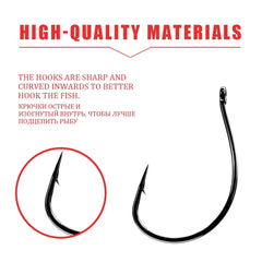 QualyQualy 20pcs Dropshot Hooks #3 #2 #1 #1/0 #2/0 Carbon Steel Barbed Hook For Soft Lures Freshwater Sea Fishing Wacky Hooks