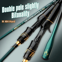 ROLLFISH 2 Tips Spinning/Casting Lure Fishing Rod Carbon Fiber Fishing Rod 1.8-2.7M for Saltwater Freshwater Bass Fishing