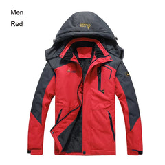 TRVLWEGO Men Jacket Hiking Camping Waterproof Fleece Thermal Coat For Outdoor Trekking Mountain Travel On Foot Skiing Clothing