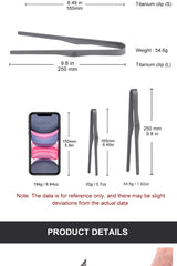 Widesea Camping Titanium Tea Cup Clip Outdoor Ultralight Steak Lid Barbecue Antiscalding Tea Tweezer Tableware Toast Tongs