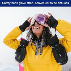 Nylon Ski Glove Leashes with Metal Button Strap Wrist Straps Glove Carrier Sling Clips Gear Winter Snow Sport Skiing Handcuffs