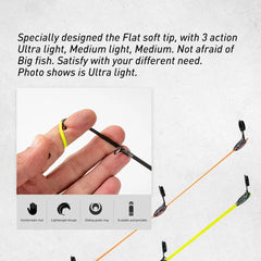 UL ML Winter fishing rod soft tip 50cm Ice fishing rod with Flat tip high quality Fiber Glass tip with cork handle