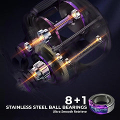 Alijoz 400 Baitcaster Fishing Reel, 38Lbs Max Drag Aluminum Alloy Frame Baitcasting Reel,Available in 6.6:1/8.1:1 Gear Ratio