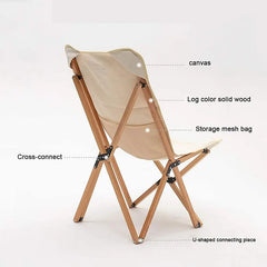 Picnic Fishing Leisure Chair Portable Canvas Wood Folding Butterfly Chair Foldable Camping Chair Outdoor Furniture