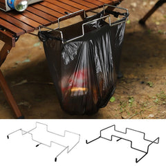 Outdoor Camping Table Organizer Picnic Trash Can Storage Rack Foldable Trash Bag Holder Kitchen Trash Organizer